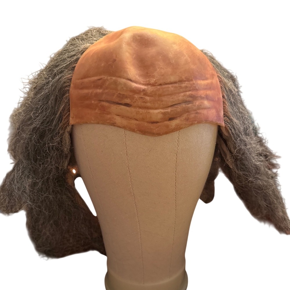 Old Man Bald Cap Wig Runner Latex Grandpa Gray Hair Halloween Costume